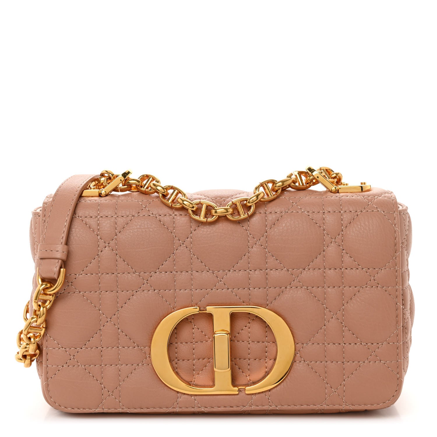 Christian Dior Grained Calfskin Cannage Small Caro Bag Rose De Vents 1 of 9