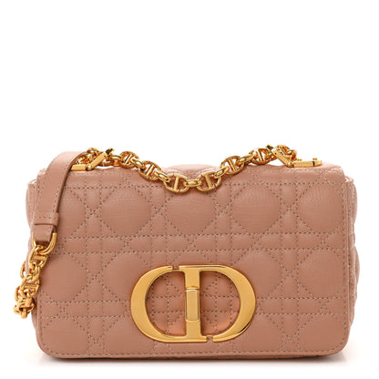 Christian Dior Grained Calfskin Cannage Small Caro Bag Rose De Vents 1 of 9
