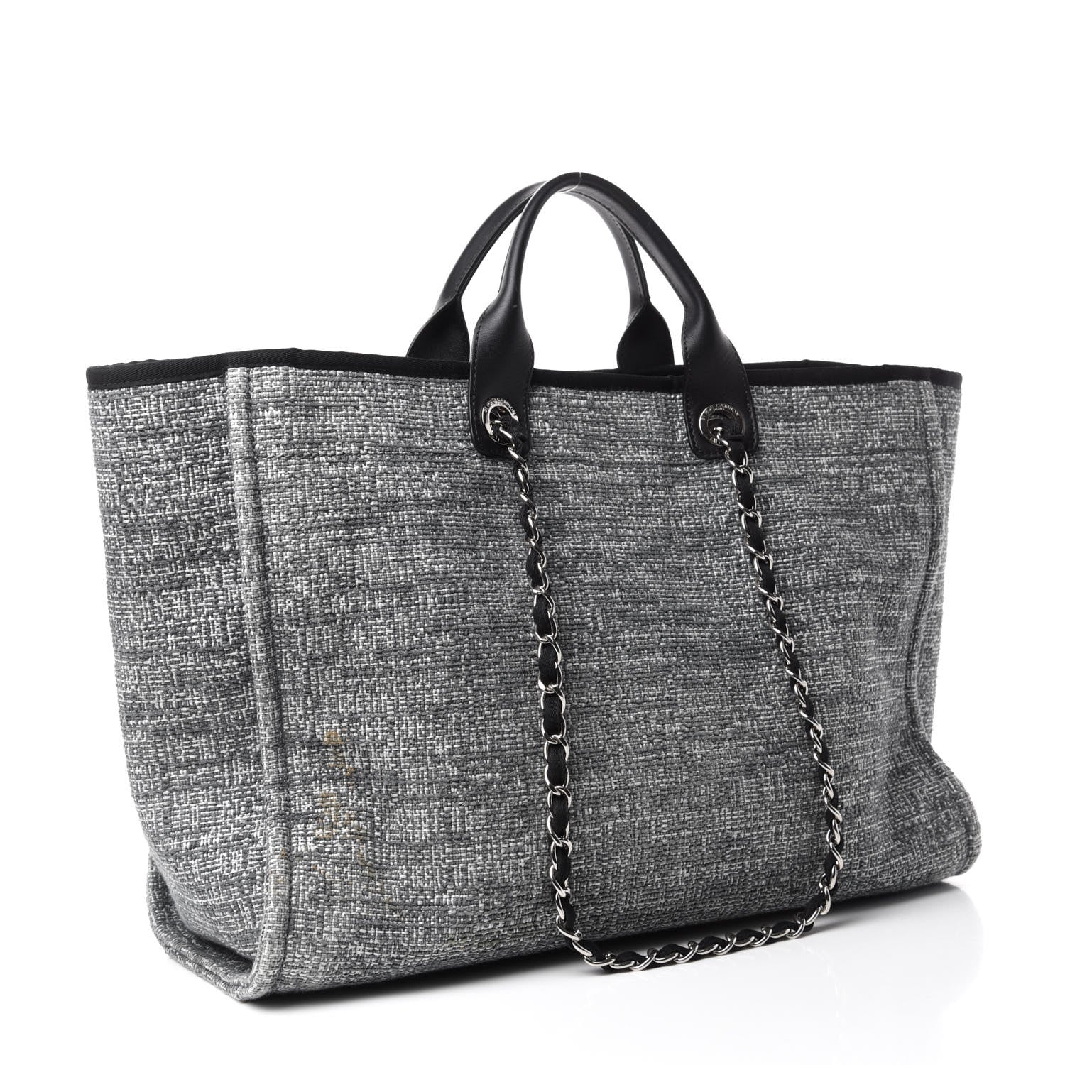 Chanel Canvas Large Deauville Tote Charcoal 3 of 11
