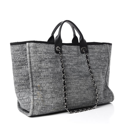 Chanel Canvas Large Deauville Tote Charcoal 3 of 11