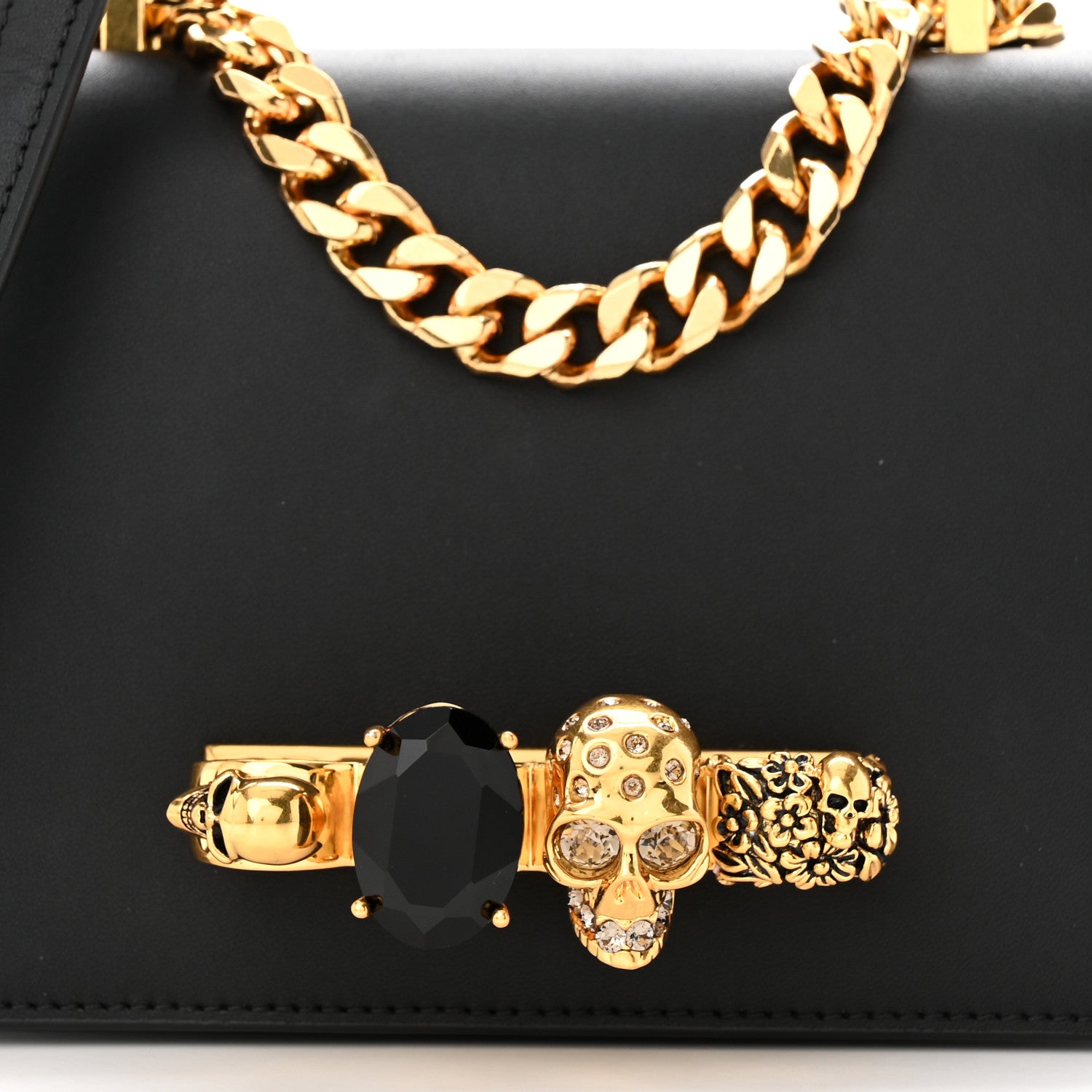 Alexander McQueen Calfskin Knuckle Crossbody Black 8 of 13