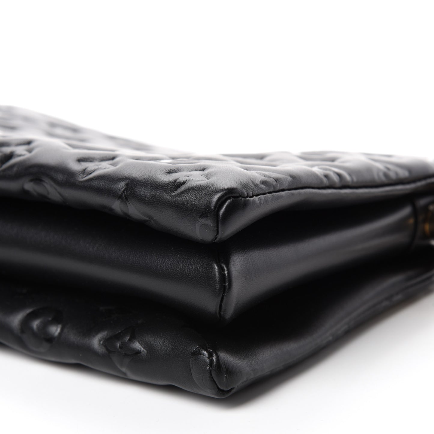 Lambskin Embossed Monogram Coussin PM Black