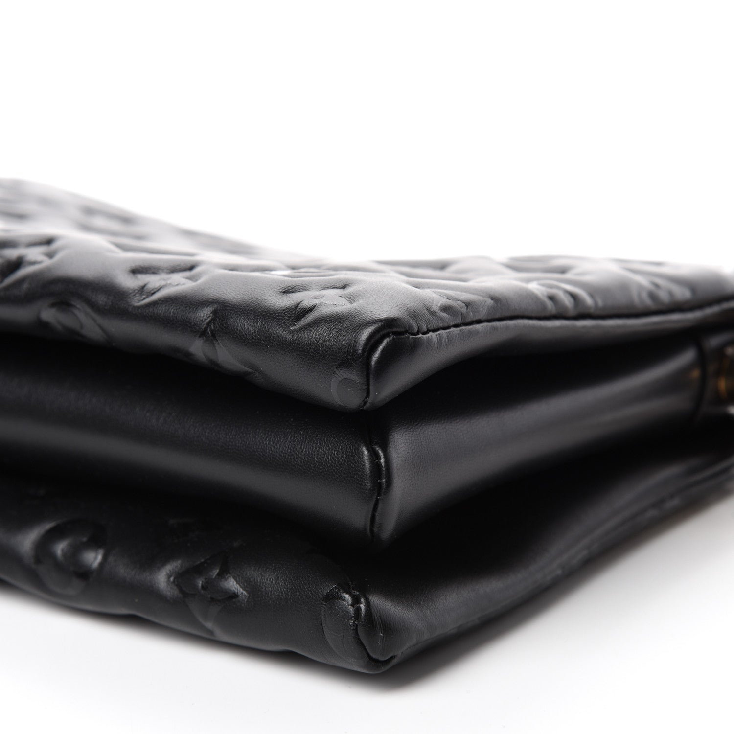 Louis Vuitton Lambskin Embossed Monogram Coussin PM Black 7 of 11