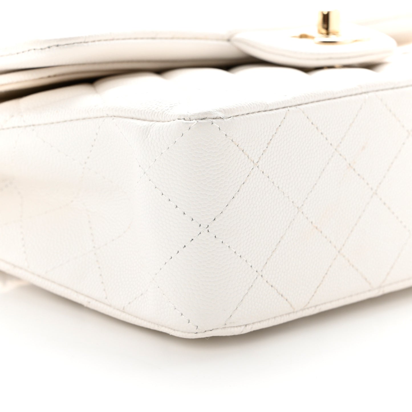 Caviar Quilted Small Double Flap White