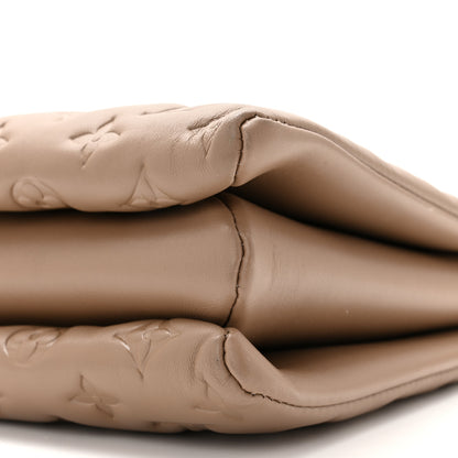 Louis Vuitton Lambskin Embossed Monogram Coussin MM Taupe 9 of 9