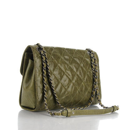 Chanel Crumpled Grained Calfskin Medium CC Crave Flap Green 3 of 10