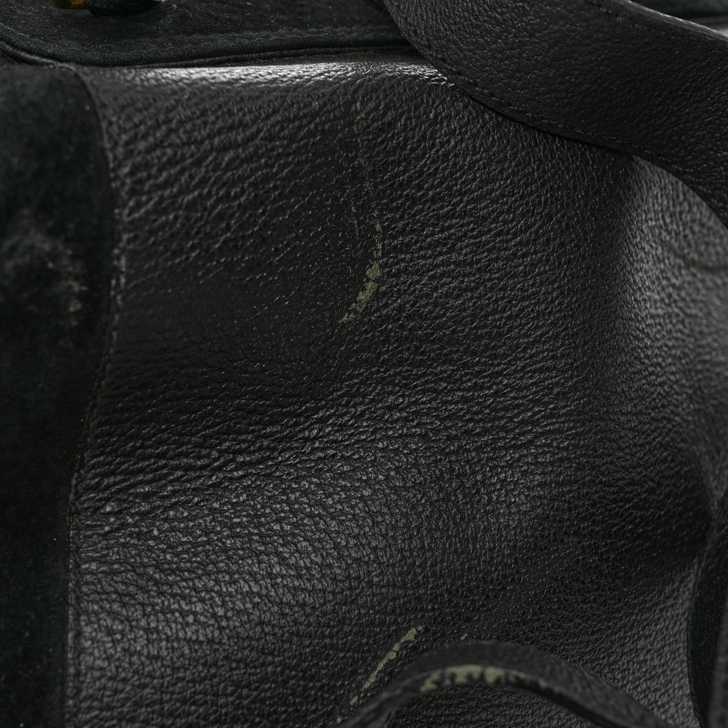 Suede Calfskin Bamboo Backpack Black