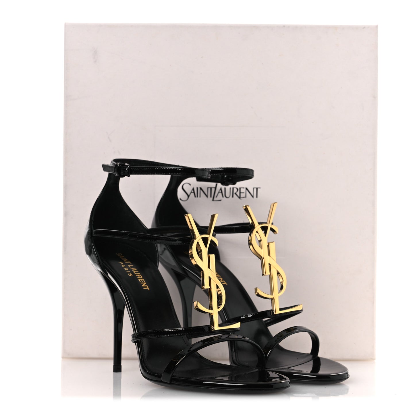 Patent Cassandra 100 Ankle Strap Sandals 38.5 Black
