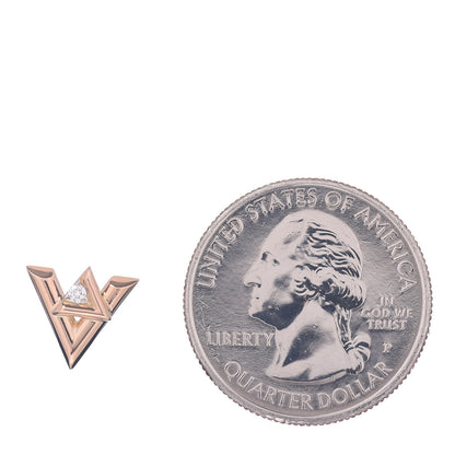 Louis Vuitton 18K Pink Gold Diamond LV Volt Single Stud Earring 2 of 5