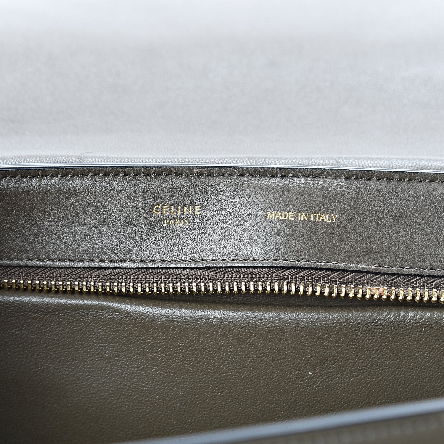 Celine Crocodile Embossed Calfskin Suede Medium Trapeze Taupe 6 of 19
