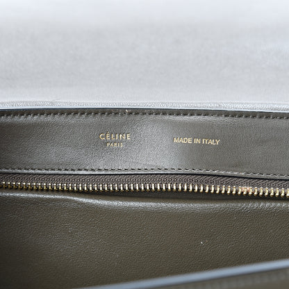 Celine Crocodile Embossed Calfskin Suede Medium Trapeze Taupe 6 of 19