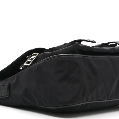 Gucci Nylon Monogram Double Buckle Flap Messenger Bag Black 9 of 10