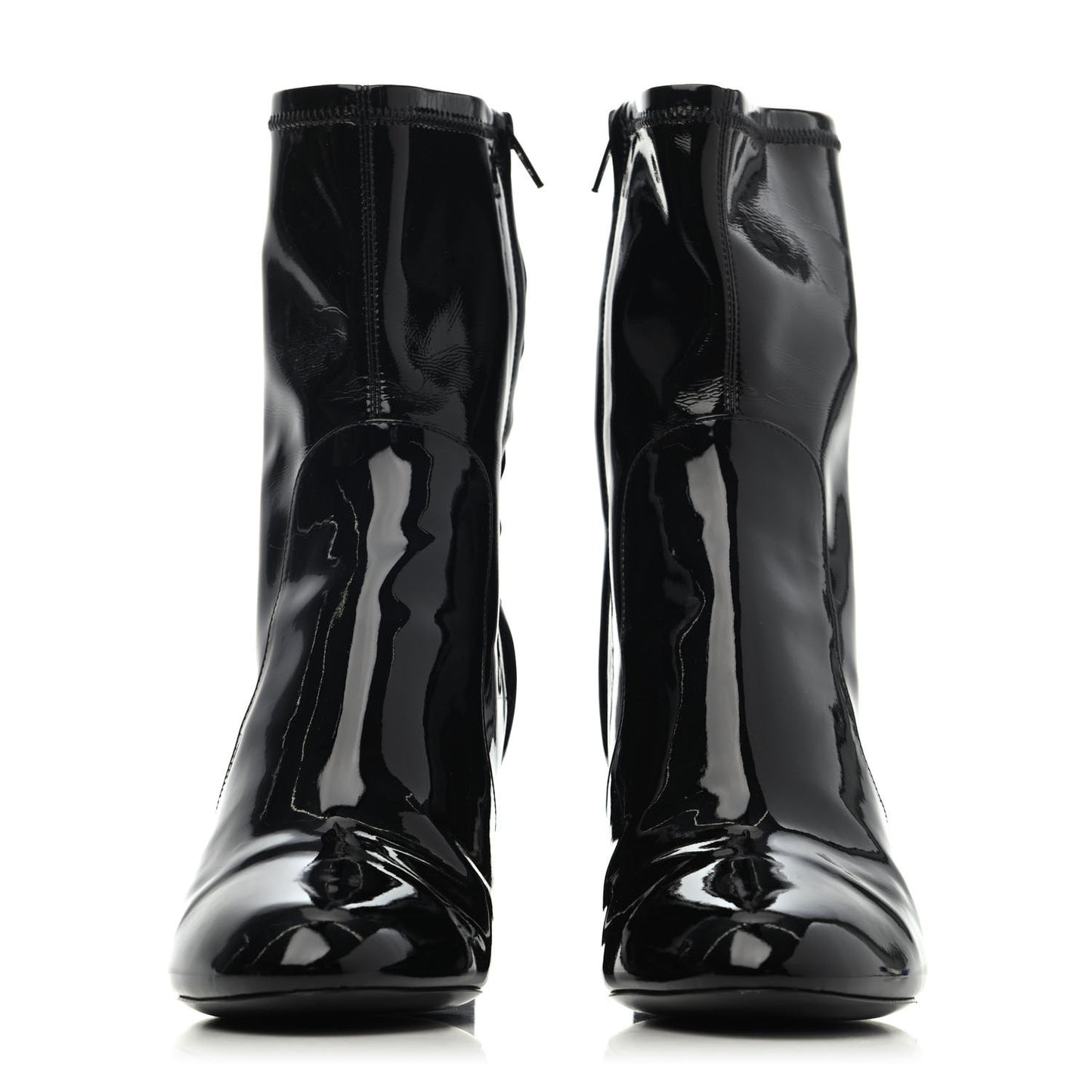 Patent Silhouette Ankle Boots 39 Black