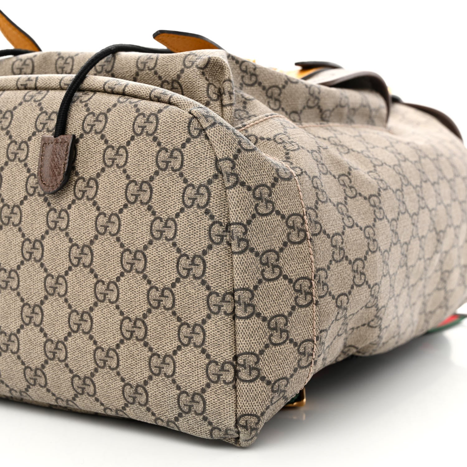 Gucci Soft GG Supreme Monogram Neo Vintage Double Buckle Backpack Beige New Acero Crop 11 of 13