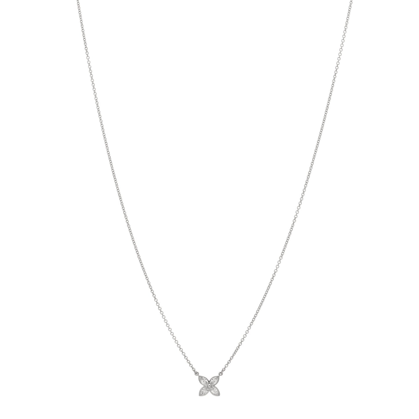 Platinum Diamond Small Bezel Set Victoria Necklace