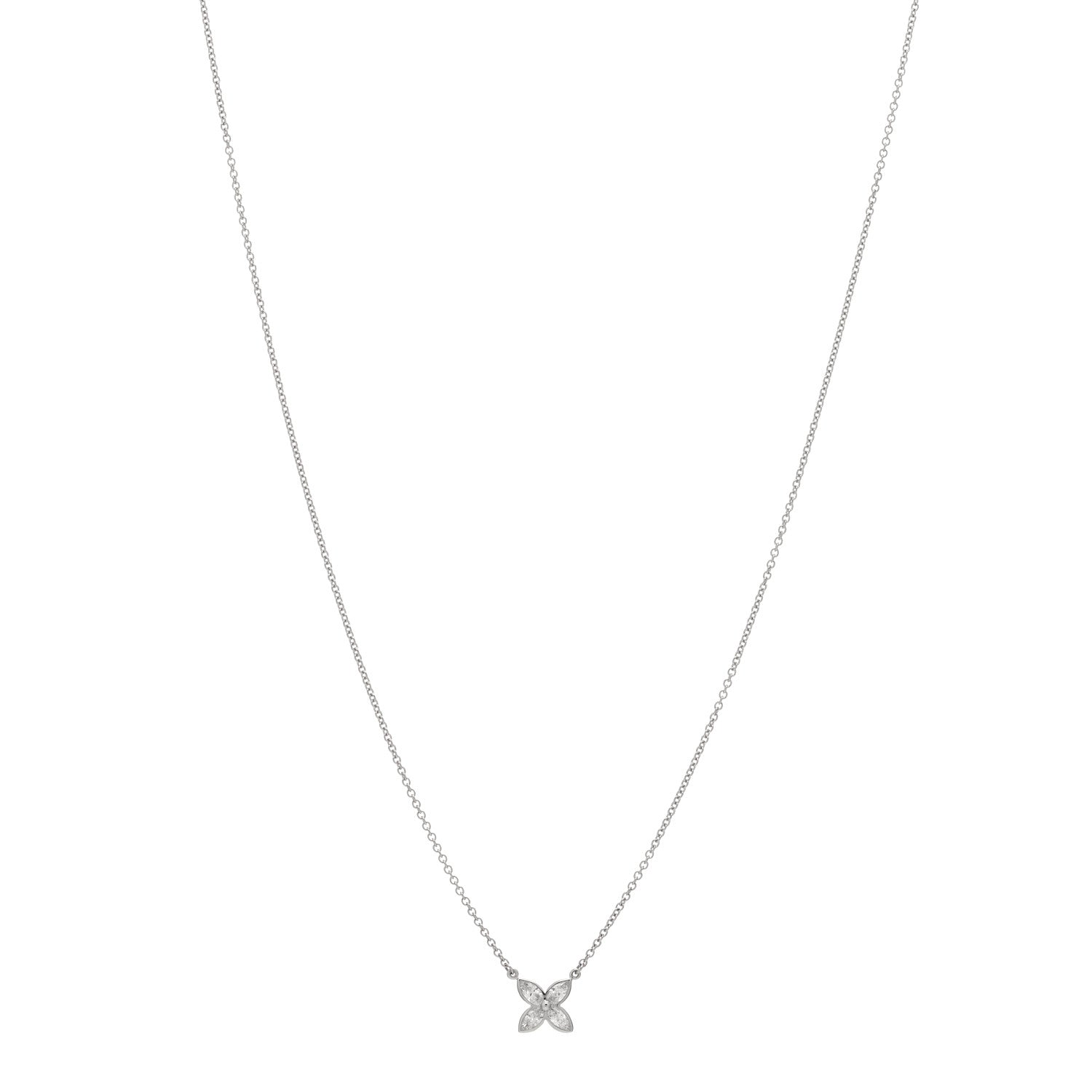 Tiffany Platinum Diamond Small Bezel Set Victoria Necklace 1 of 5