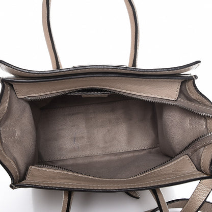 Celine Drummed Calfskin Nano Luggage Dune 5 of 18