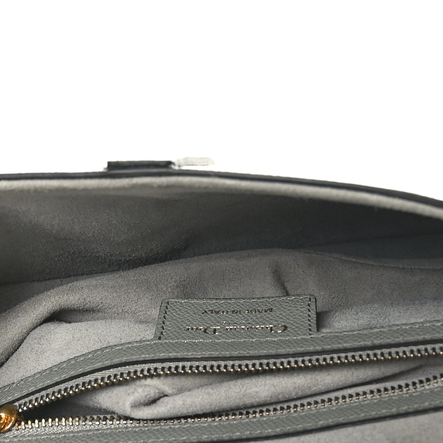 Grained Calfskin Saddle Bag Grey