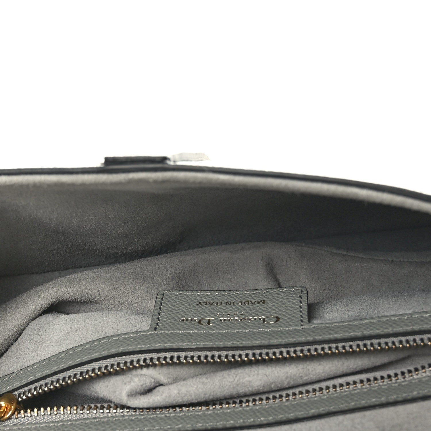 Christian Dior Grained Calfskin Saddle Bag Grey 5 of 9