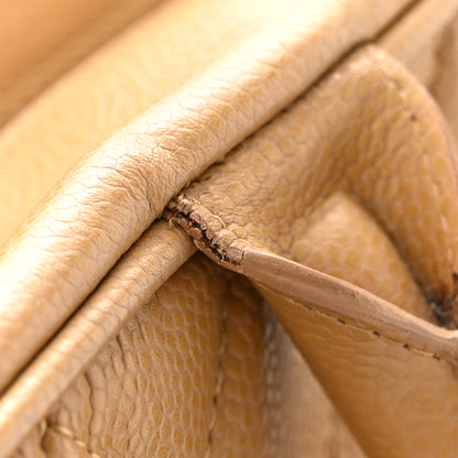 Chanel Caviar Quilted Large Bowler Bag Beige 13 of 21