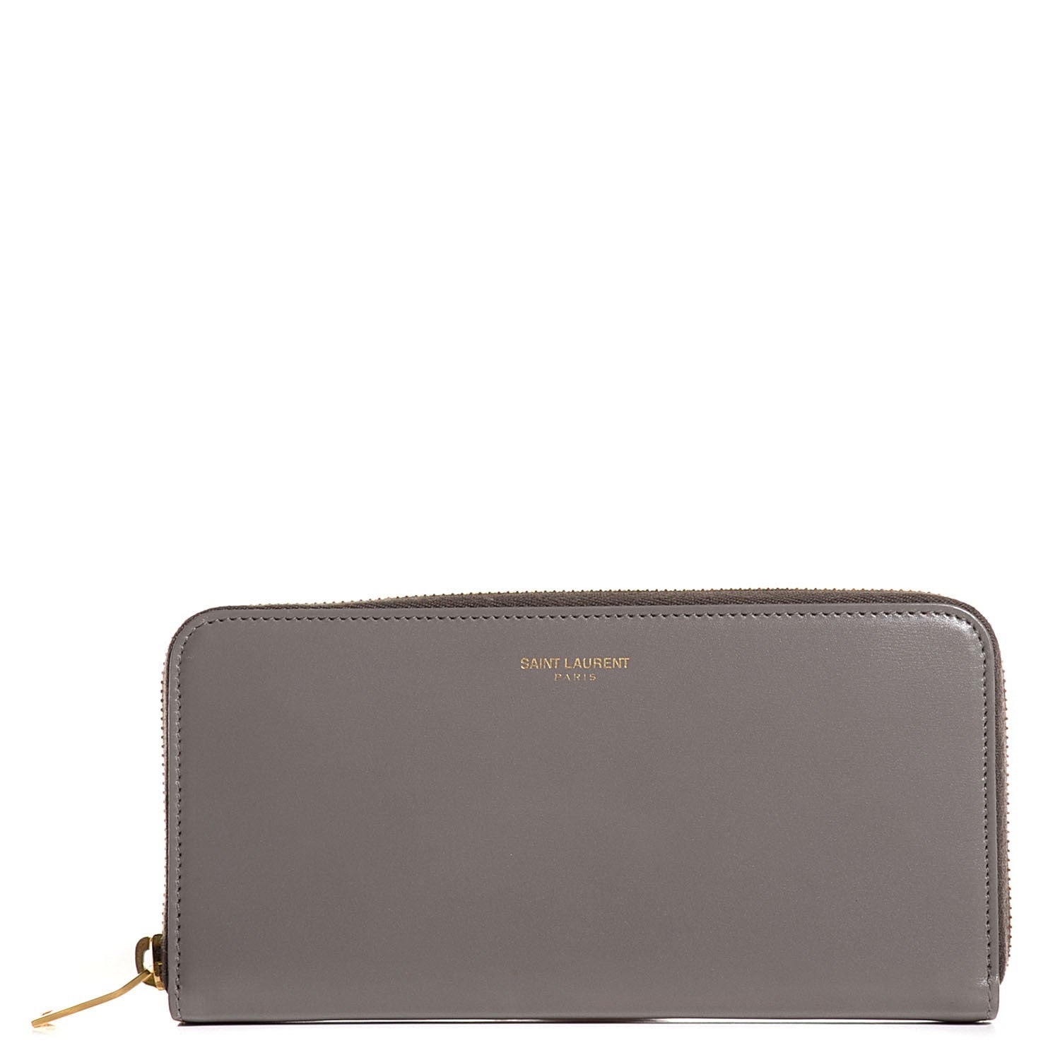Saint Laurent Calfskin Classic Zip Around Wallet Light Grey 1 of 7