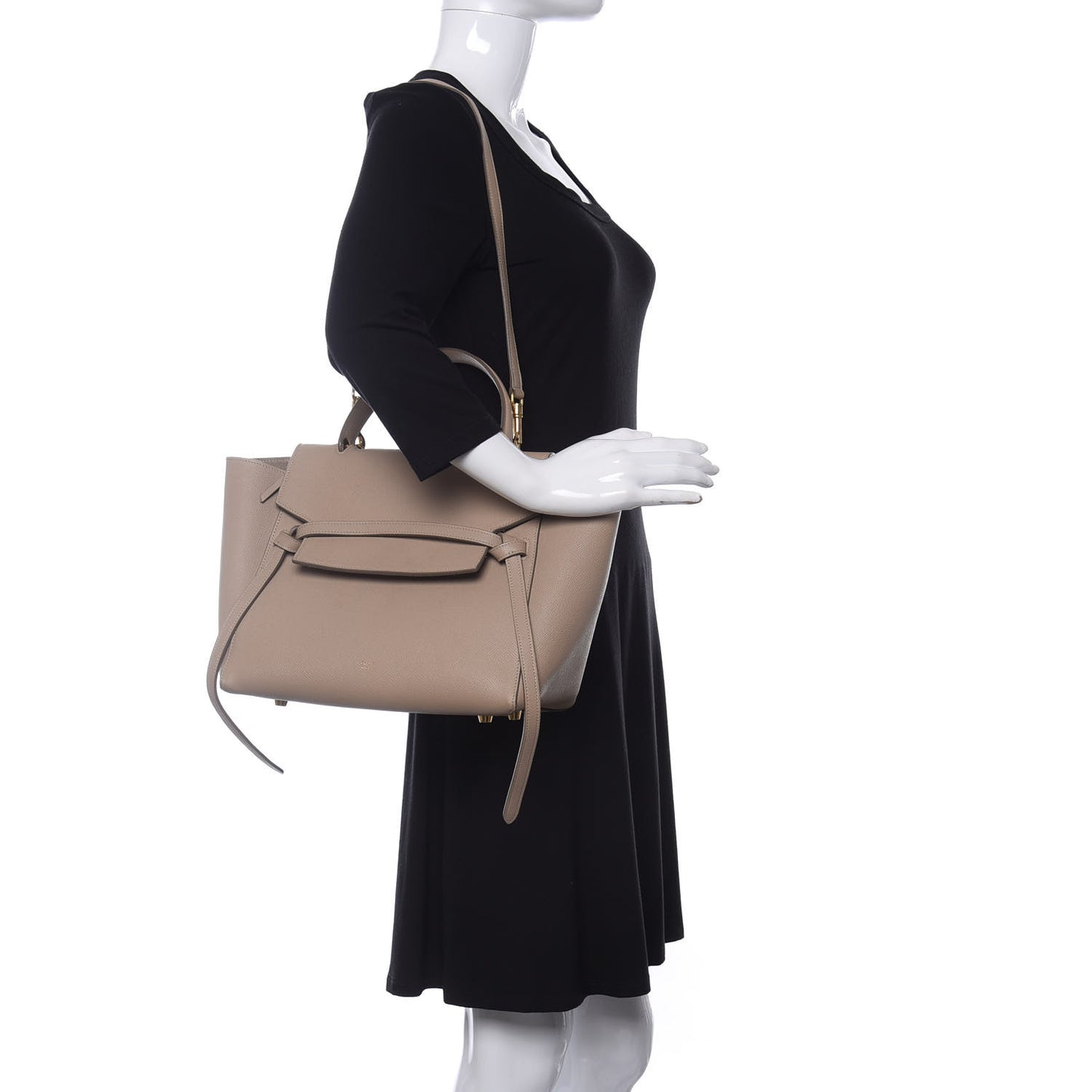 Grained Calfskin Mini Belt Bag Light Taupe