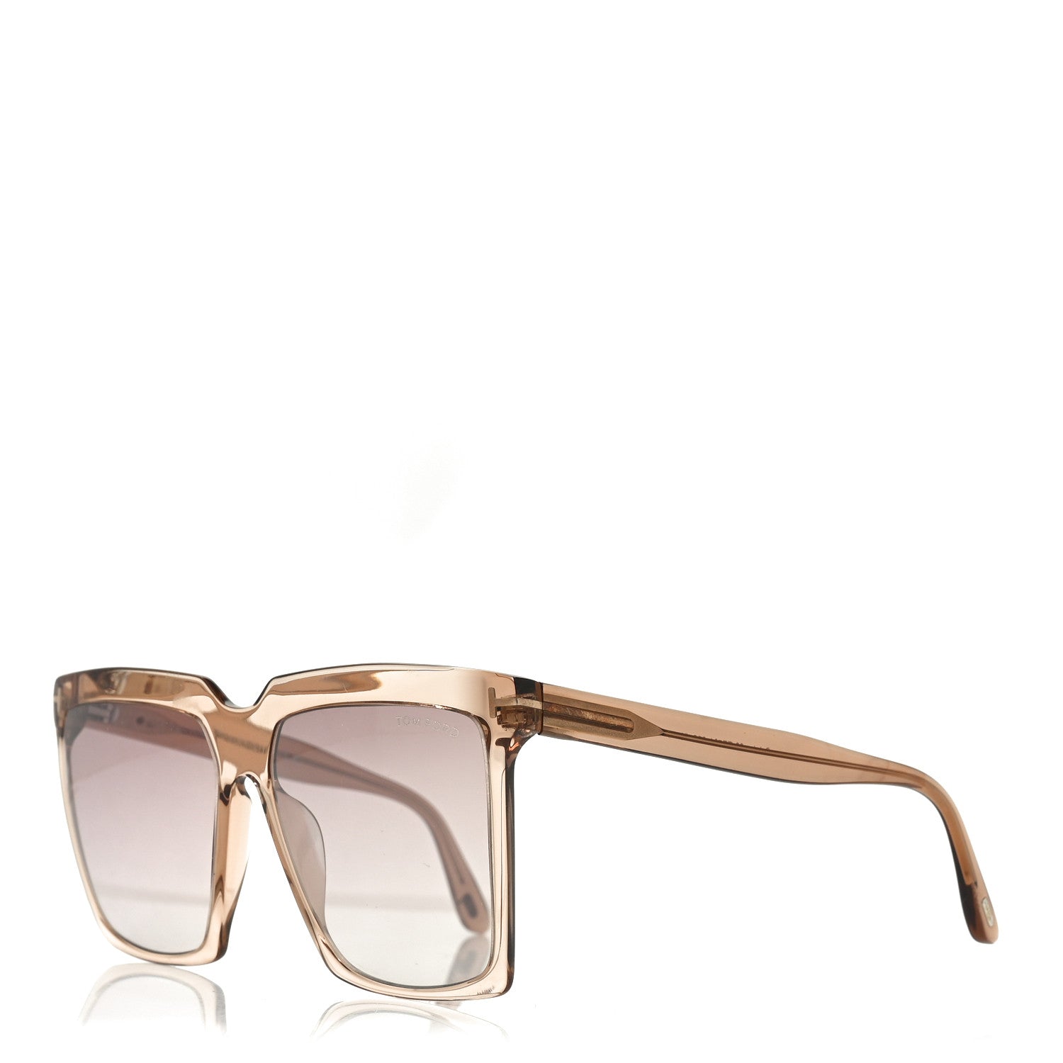 Tom Ford Acetate Polarized Sabrina Cat Eye Sunglasses TF764 Beige 1 of 6