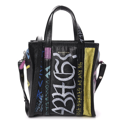 Balenciaga Agneau Arena Graffiti All Over XS Bazar Shopper Tote Black Multicolor 1 of 10