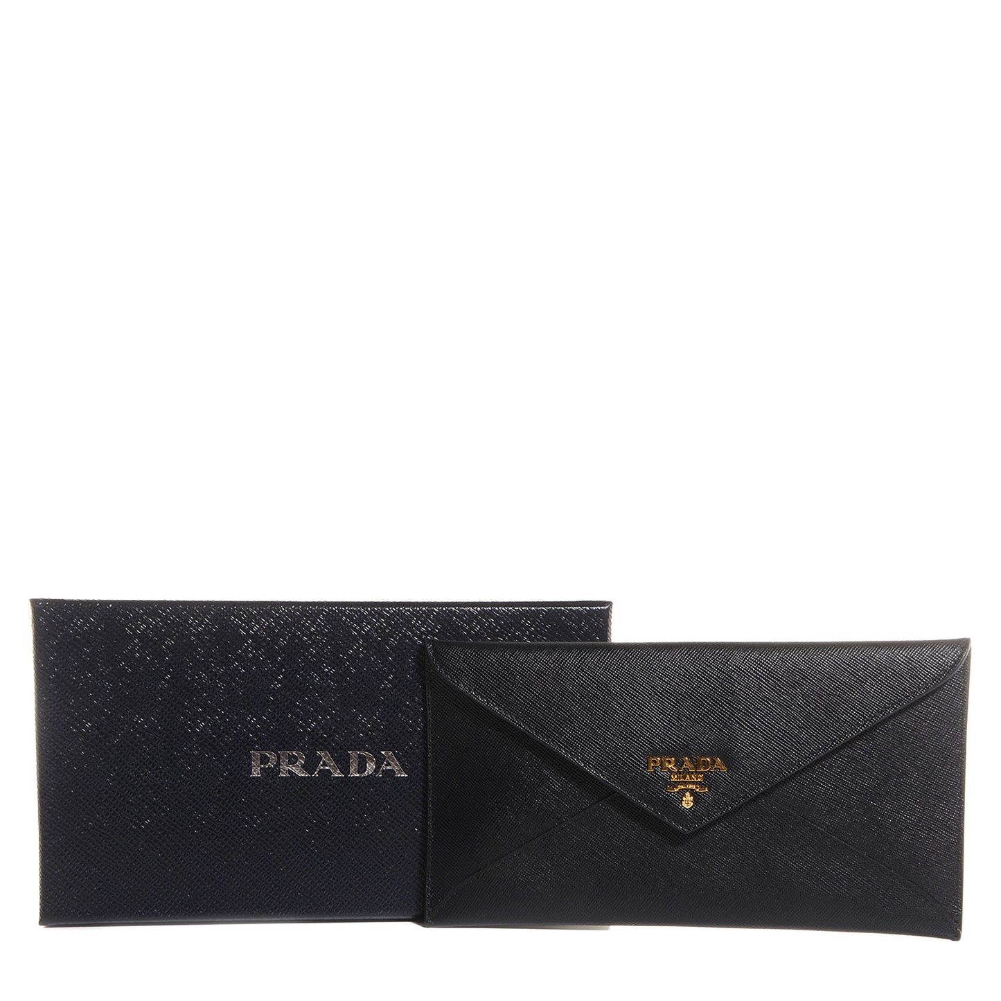 Saffiano Metal Envelope Wallet Black