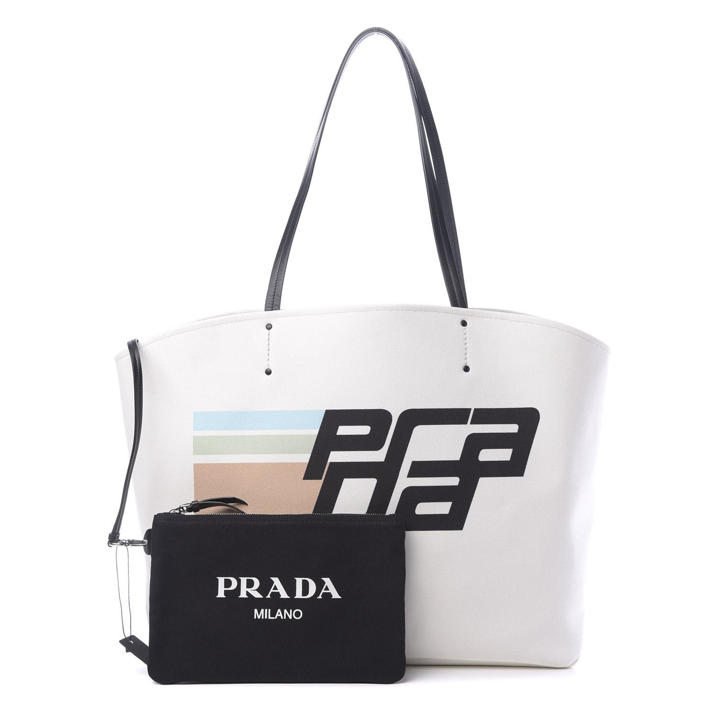 Canvas Racing Logo Tote White