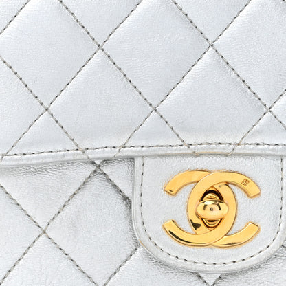 Chanel Metallic Lambskin Quilted Mini Kelly Silver 9 of 17