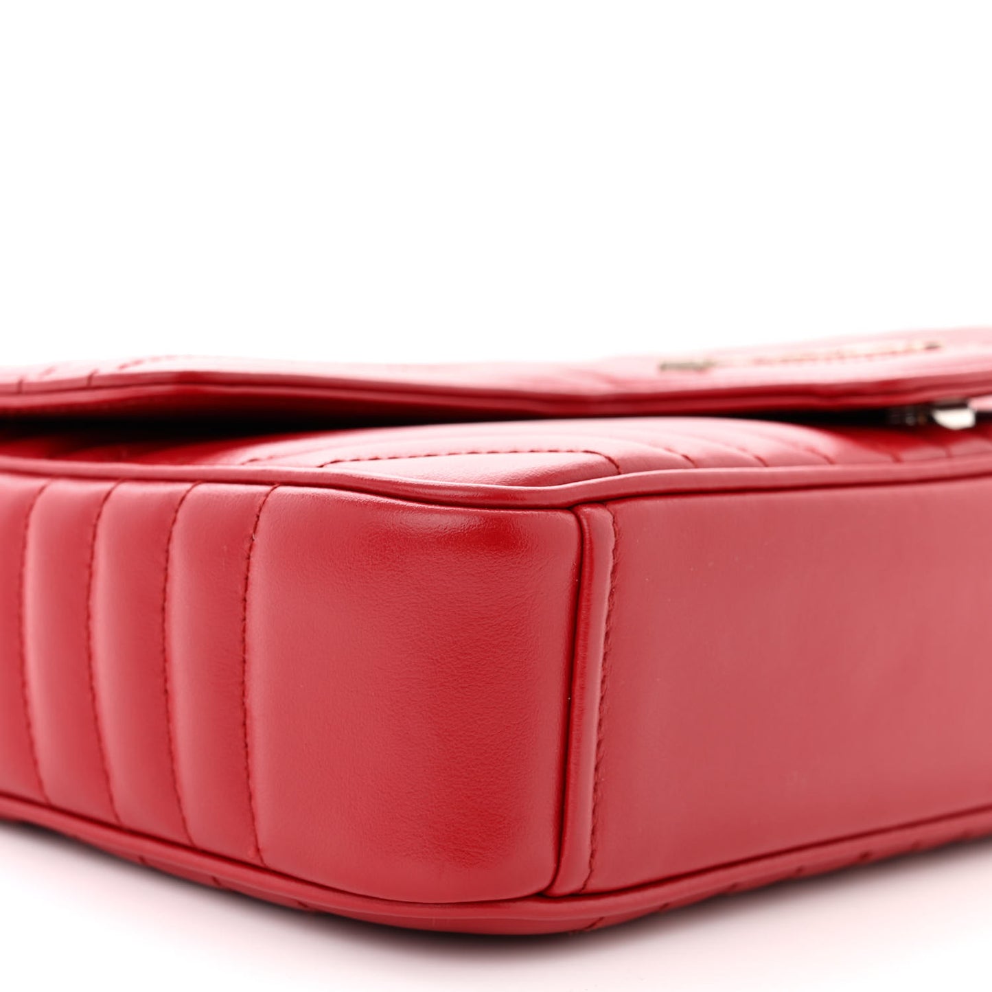 Soft Calfskin Impunture Diagramme Medium Chain Flap Shoulder Bag Fuoco