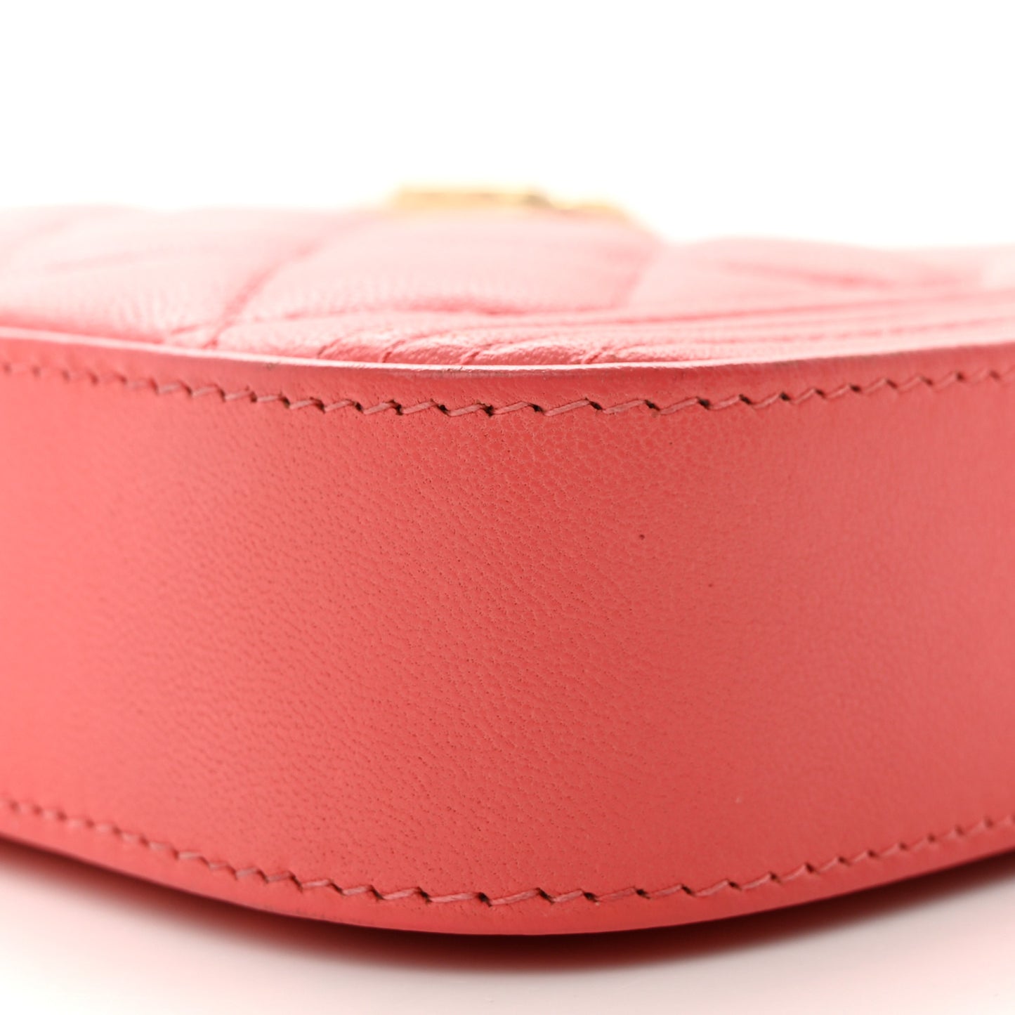 Lambskin Quilted Small Boy Clutch With Chain Coral