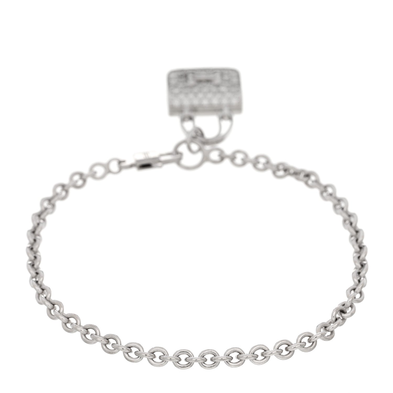 Hermes 18K White Gold Diamond Constance Amulettes Bracelet SH 2 of 4