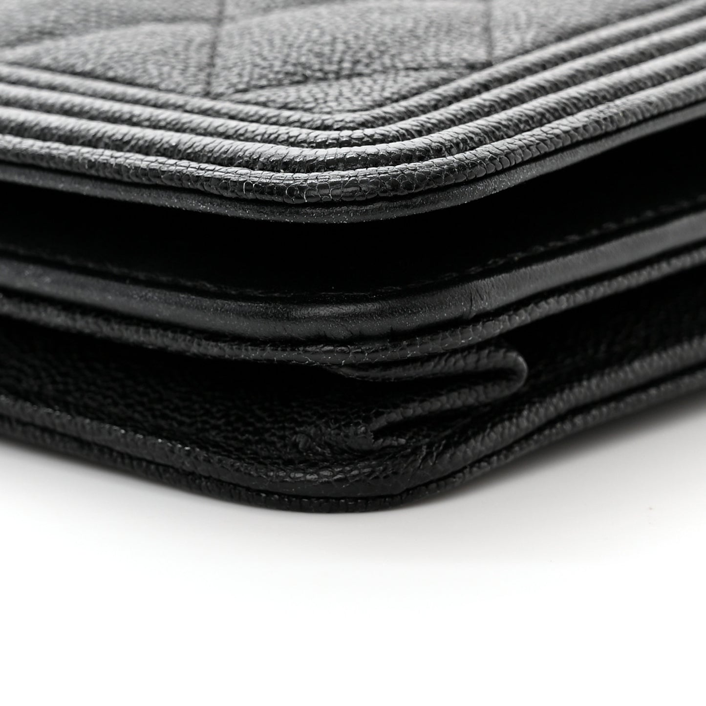 Caviar Quilted Boy Wallet On Chain WOC Black