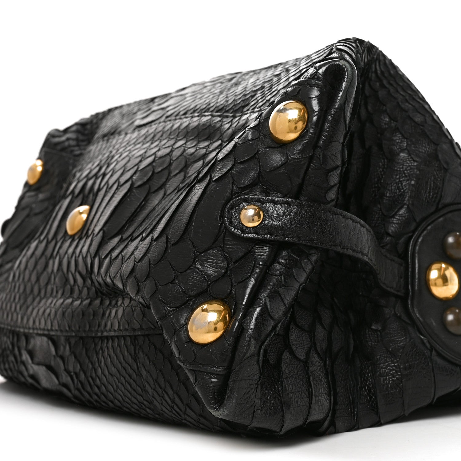 Gucci Snakeskin Large Babouska Dome Satchel Black 10 of 10