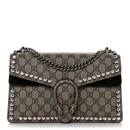 Gucci GG Supreme Monogram Crystal Small Dionysus Shoulder Bag Black 1 of 11