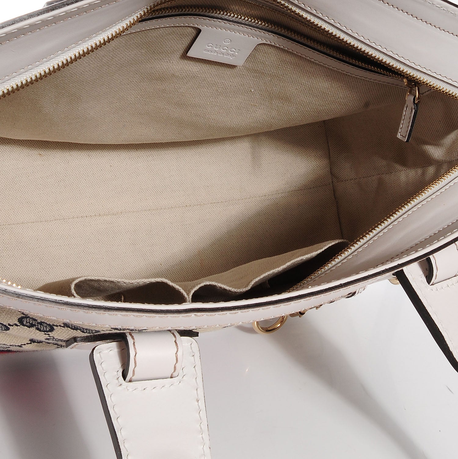 Gucci Monogram Web Heritage Medium Tote White 5 of 7