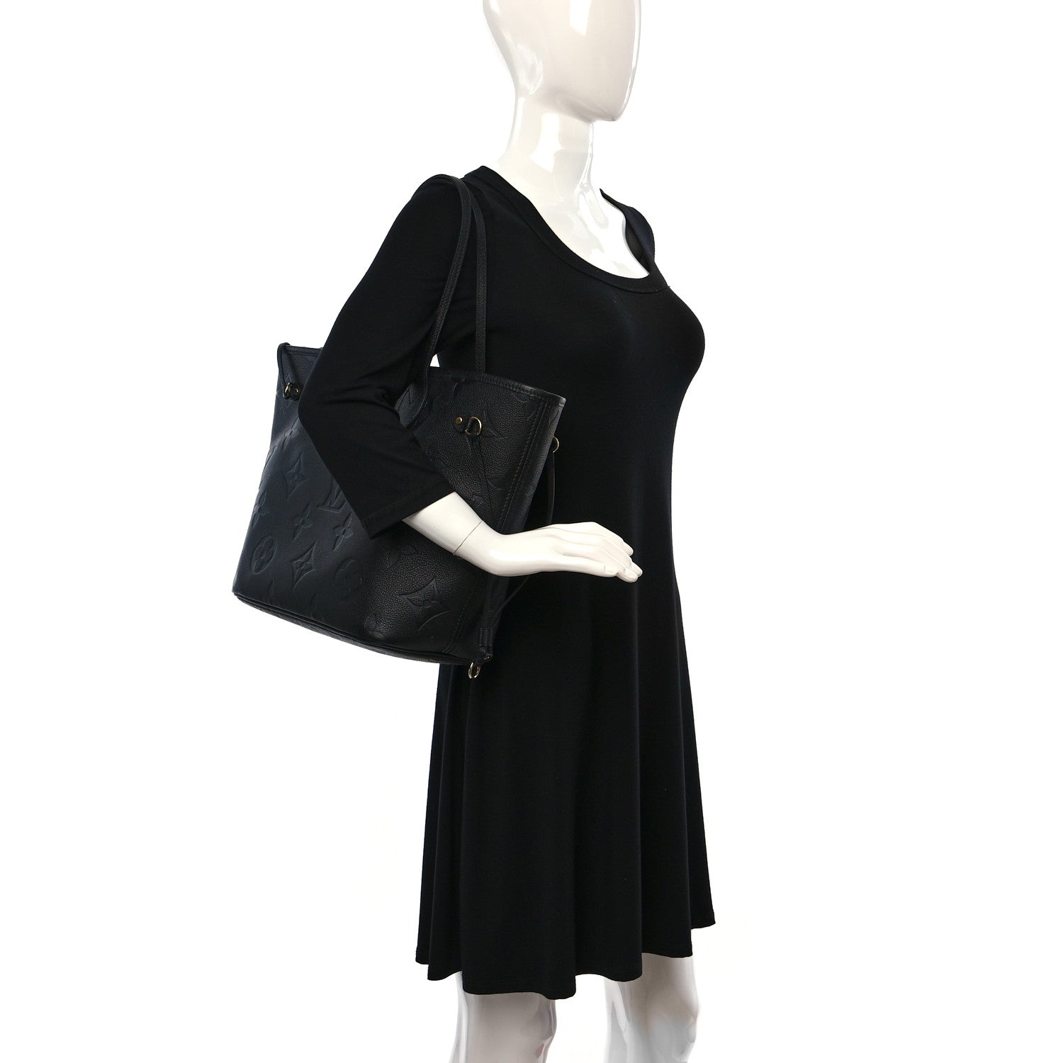 Louis Vuitton Empreinte Monogram Giant Neverfull MM Black 2 of 8