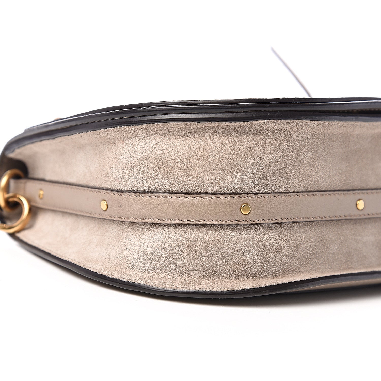 Chloe Calfskin Suede Medium Nile Bracelet Bag Motty Grey 7 of 10