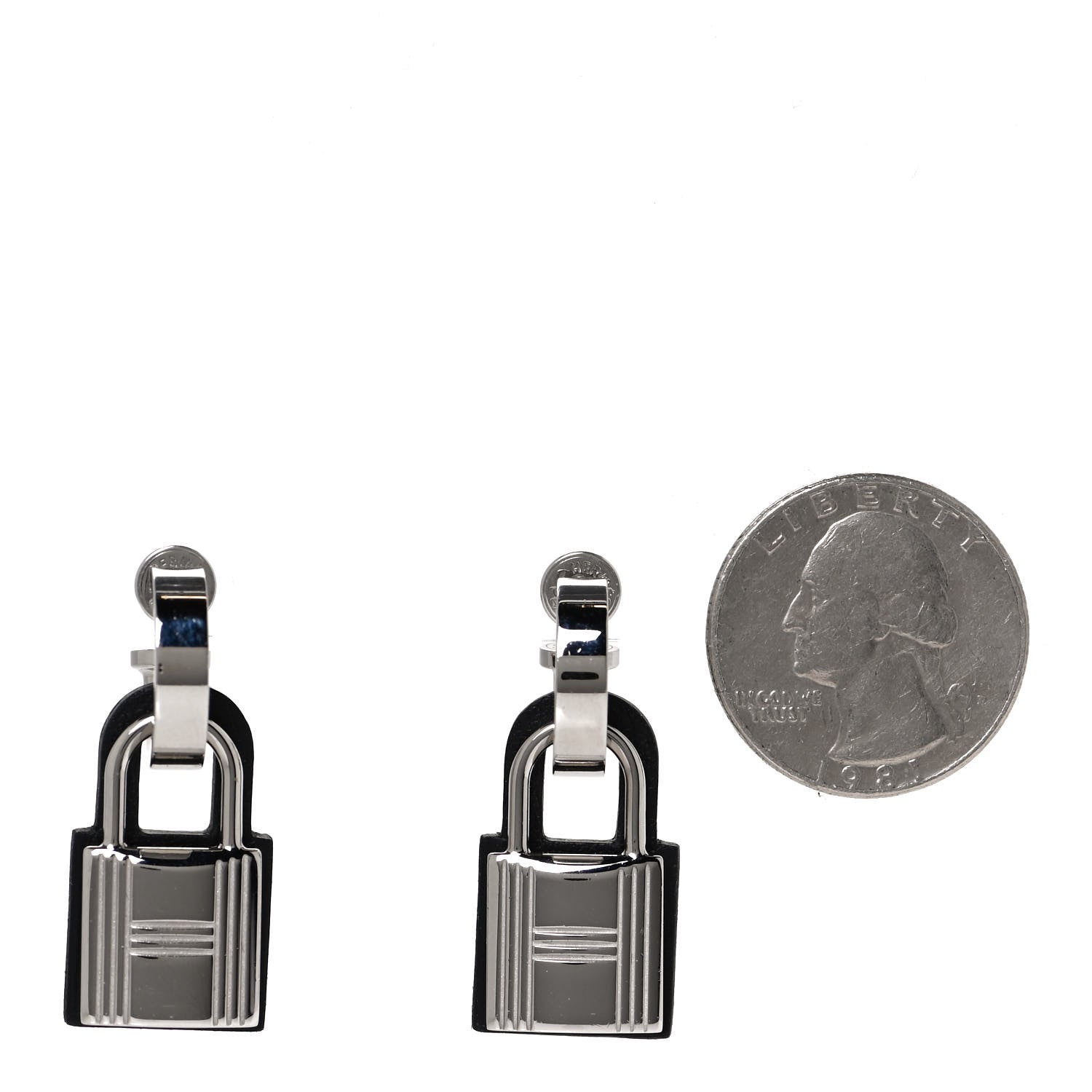 Hermes Palladium Swift O'Kelly Earrings Black 2 of 5