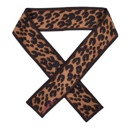 Louis Vuitton Silk Leopard Bandeau Scarf Marron 1 of 4