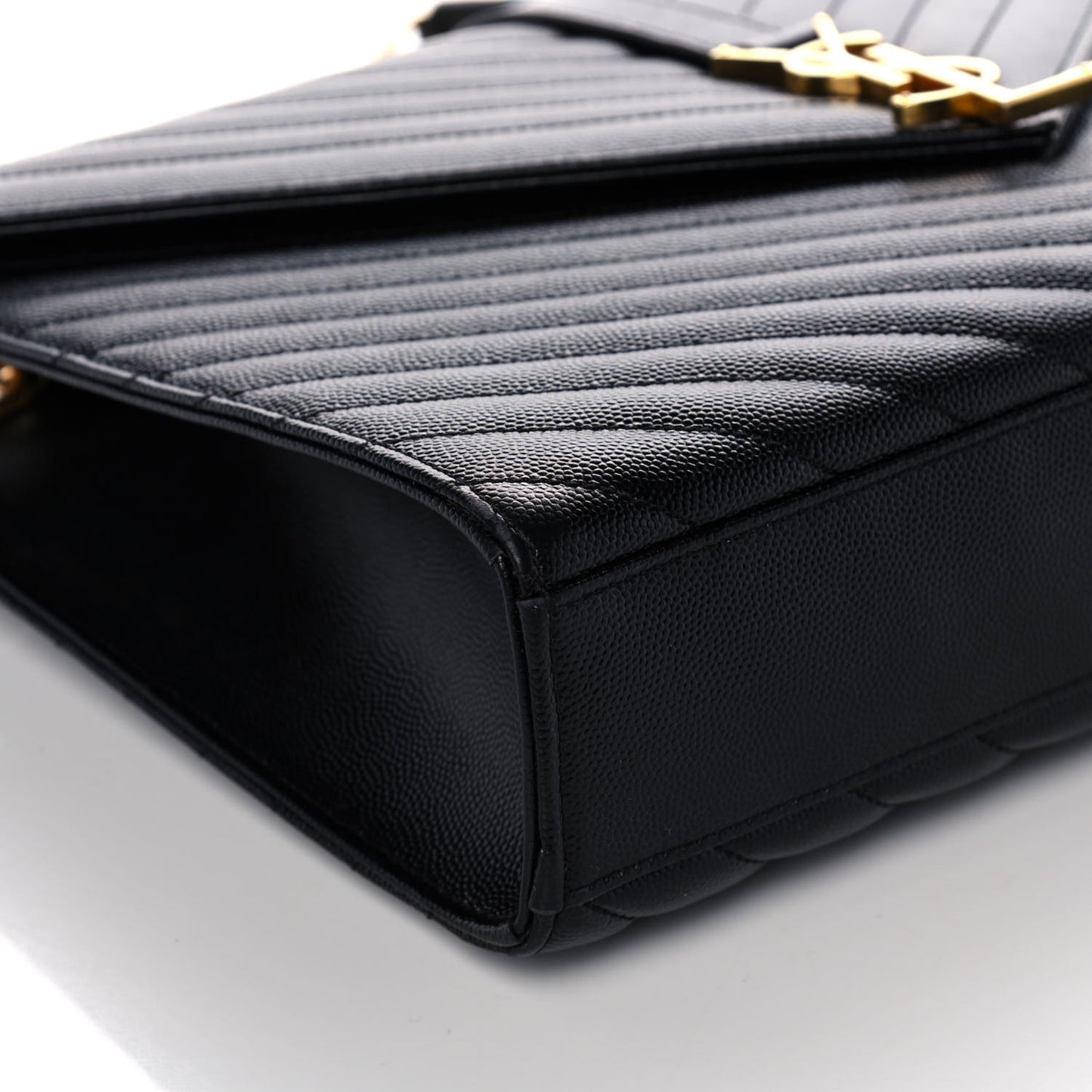 Grain De Poudre Matelasse Chevron Large Monogram Satchel Black