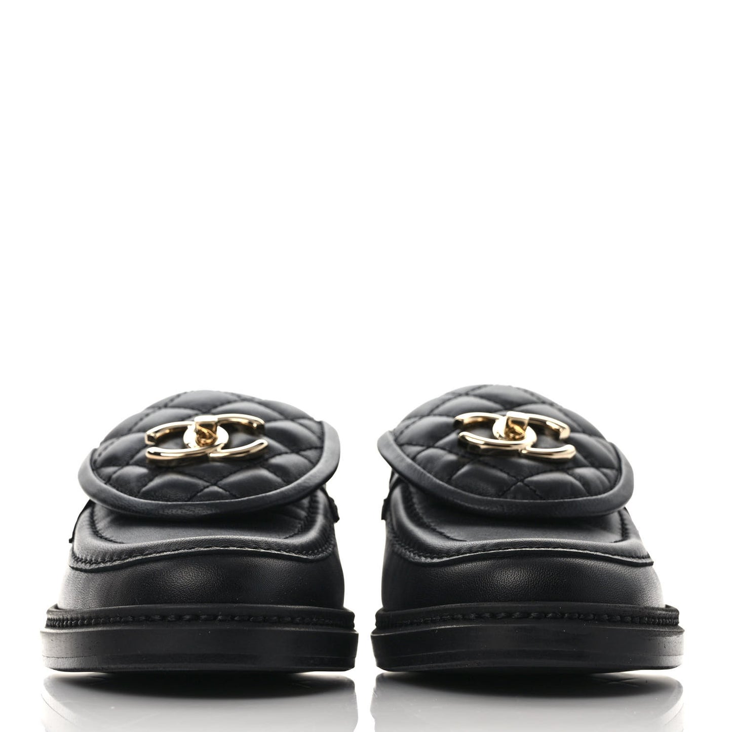 Lambskin Quilted CC Turnlock Loafers 36.5 Black