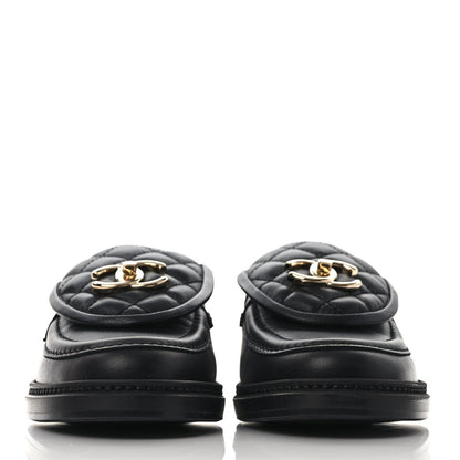 Chanel Lambskin Quilted CC Turnlock Loafers 36.5 Black 2 of 9