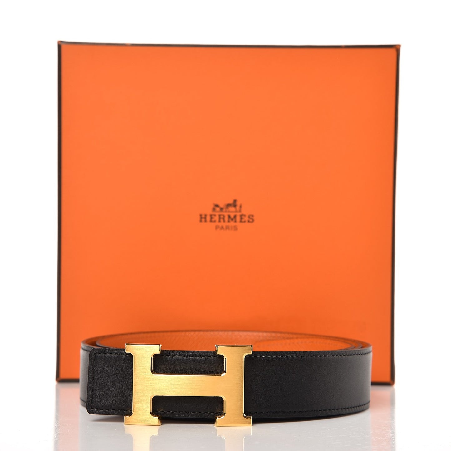 Swift Epsom 32mm H Belt 100 Black Orange