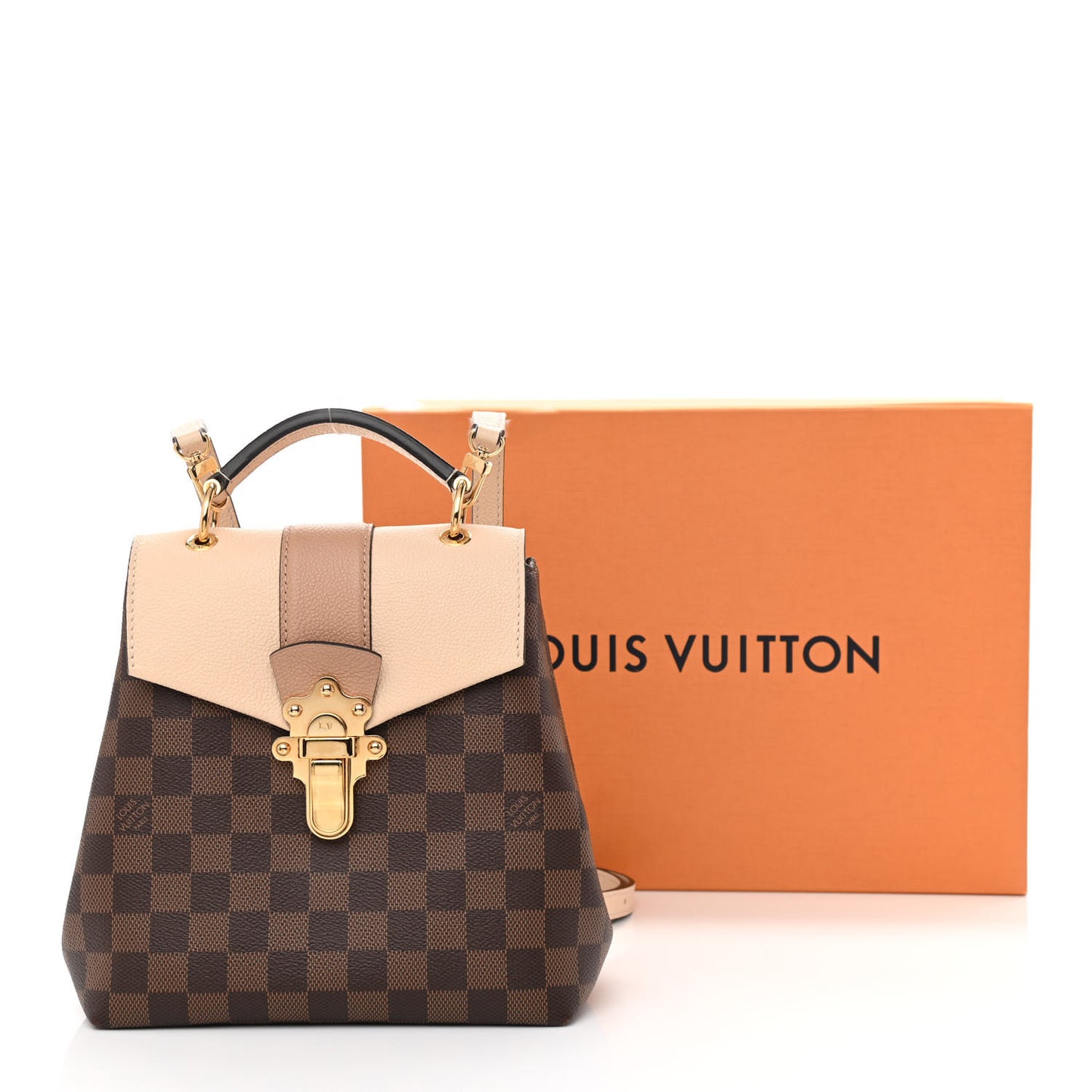 Damier Ebene Clapton Backpack Creme