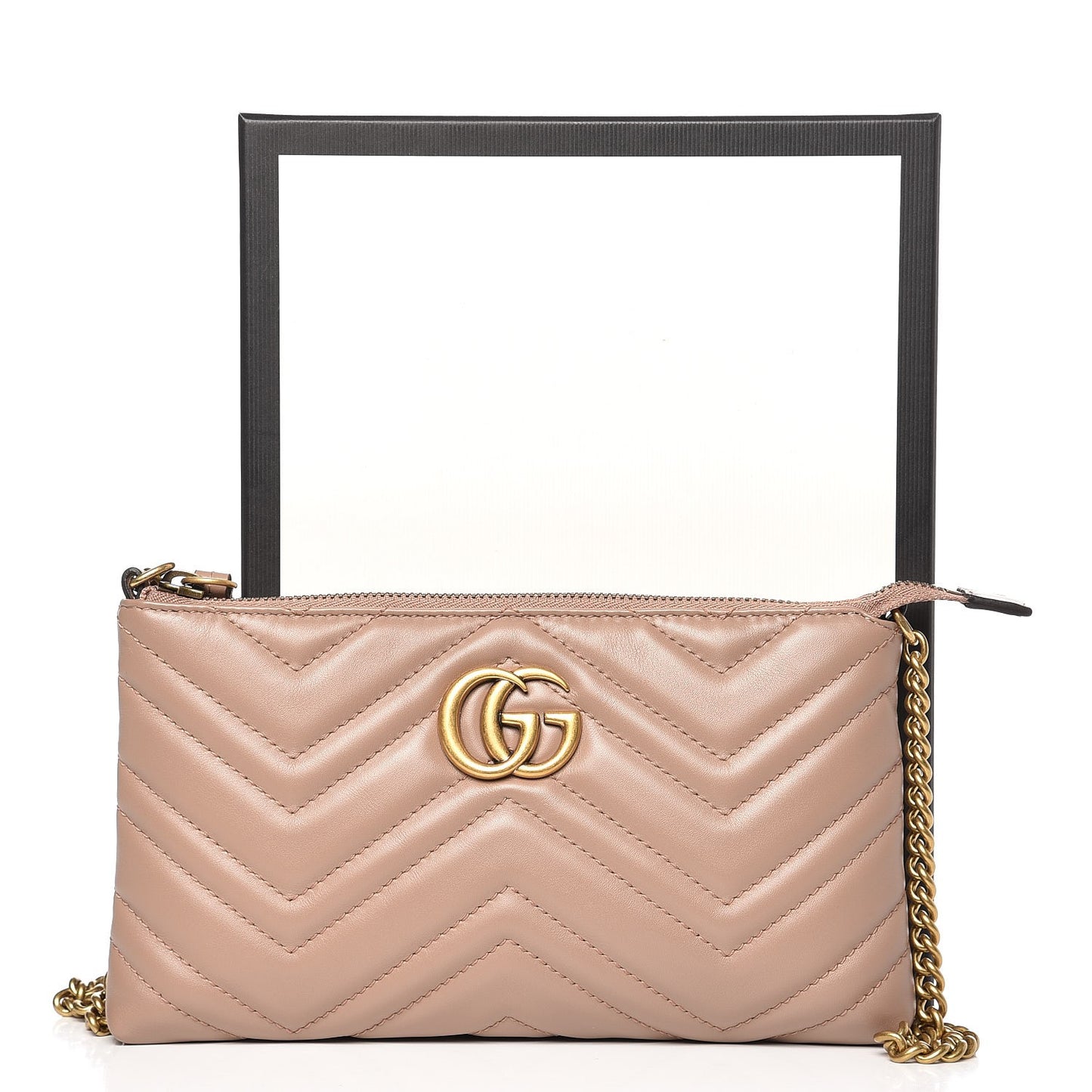 Calfskin Matelasse Mini GG Marmont Chain Bag Porcelain Rose