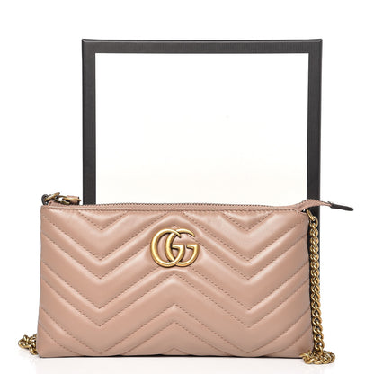 Gucci Calfskin Matelasse Mini GG Marmont Chain Bag Porcelain Rose 8 of 8