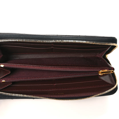 Chanel Lambskin Quilted Large Gusset Zip Around Wallet Black 5 of 7
